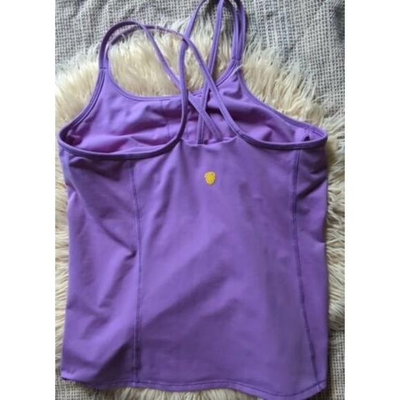 Yellowberry Flip Tank Lilac Purple Built-In Sports Bra Active Tank Top L - Picture 1 of 8